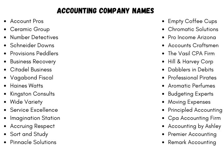 Accounting Company Names