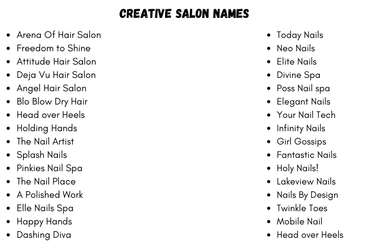 Creative Salon Names