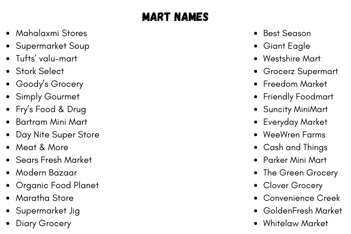 Mart Names