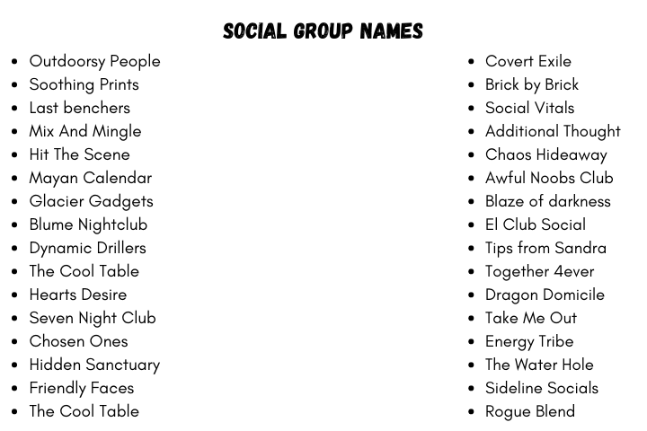 Social Group Names