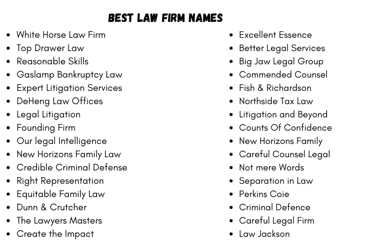Best Law Firm Names