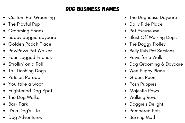 Dog Business Names