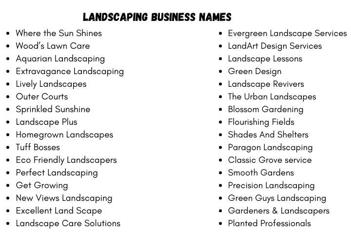 Landscaping Business Names 