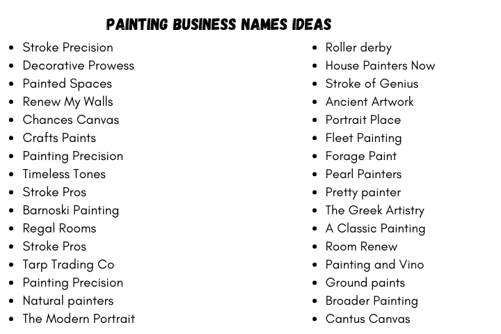 Painting Business Names Ideas