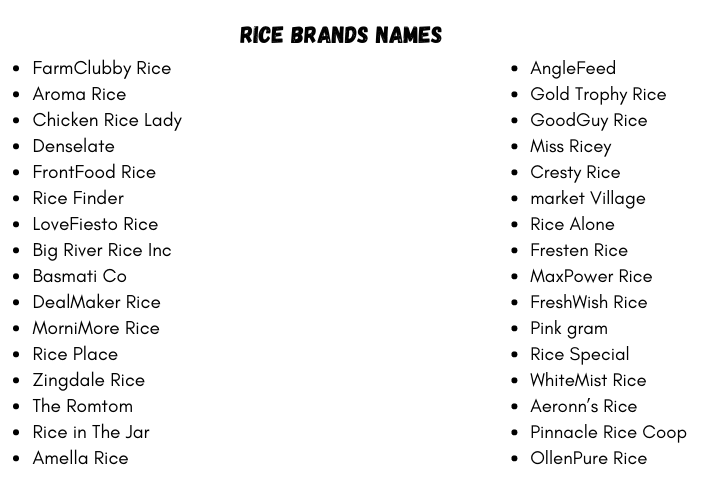 Rice Brands Names