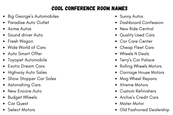 Cool Conference Room Names