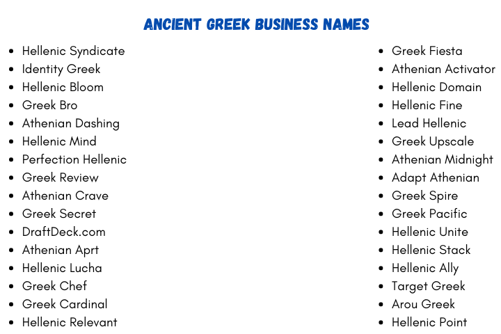 Ancient Greek Business Names