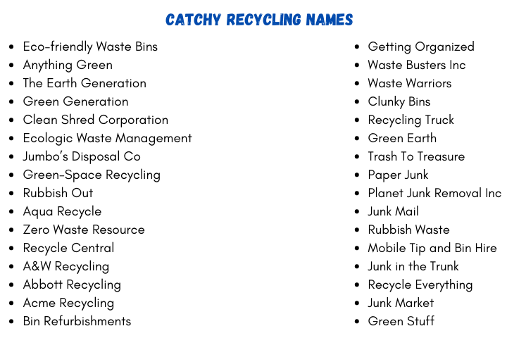 Catchy Recycling Names