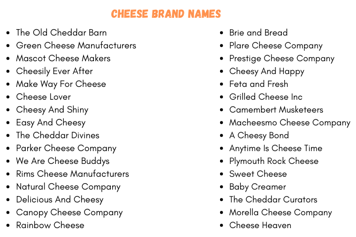 Cheese Brand Names