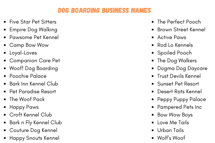 Dog Boarding Business Names