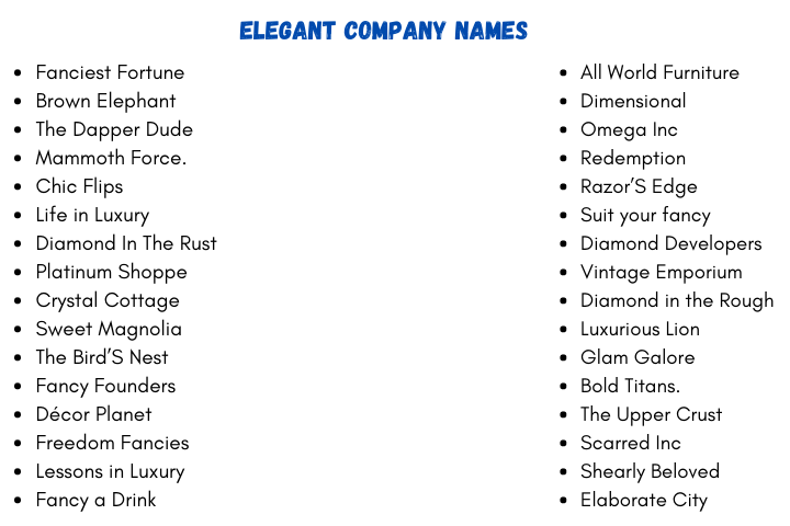 Elegant Company Names
