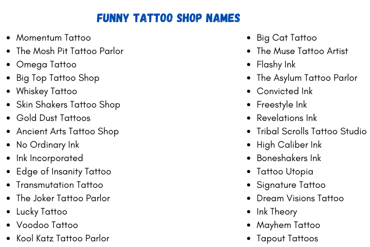 Funny Tattoo Shop Names