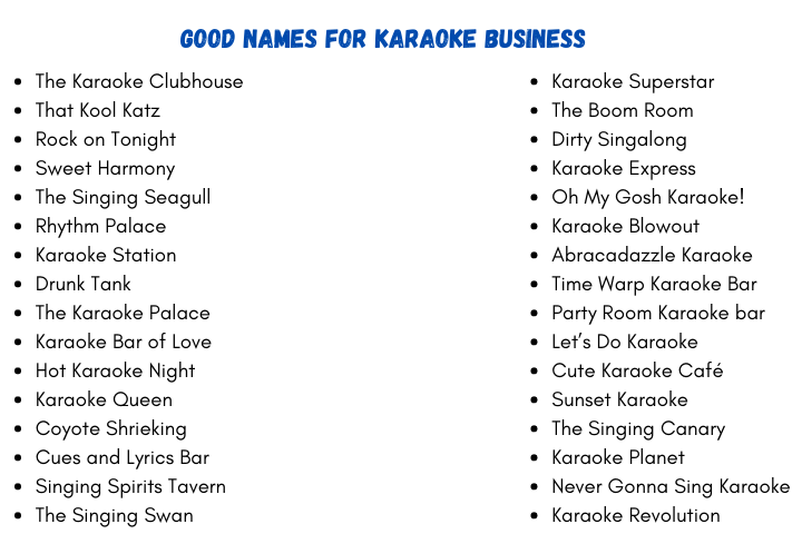 Good Names for Karaoke Business