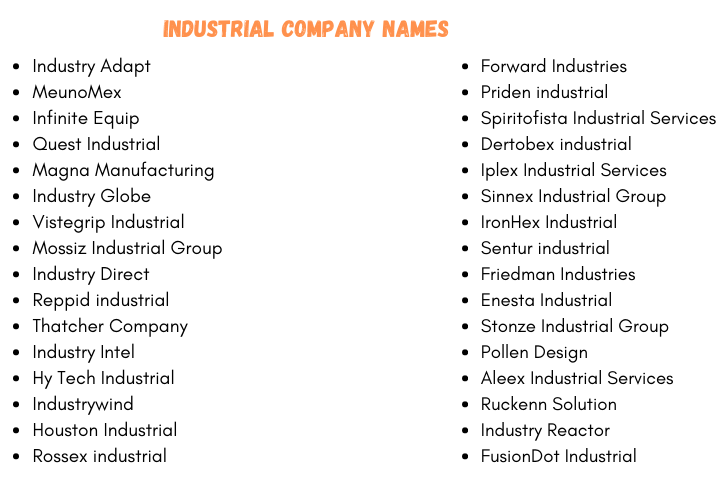 Industrial Company Names