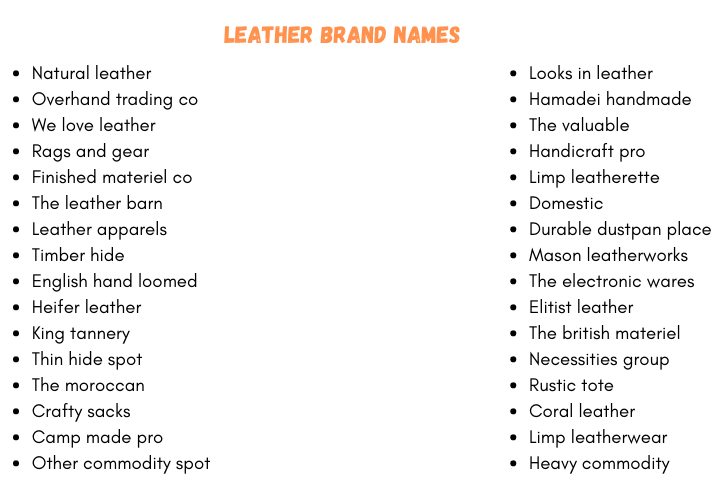 Leather Brand Names