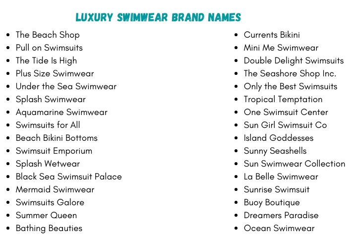 Luxury Swimwear Brand Names
