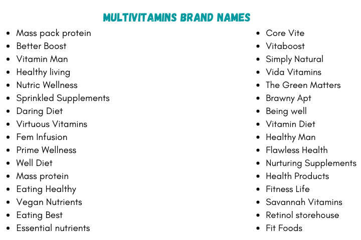 Multivitamins Brand Names