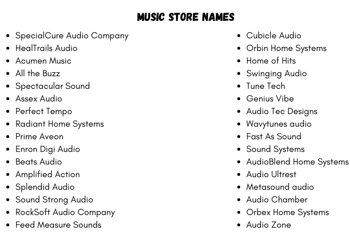 Music Store Names