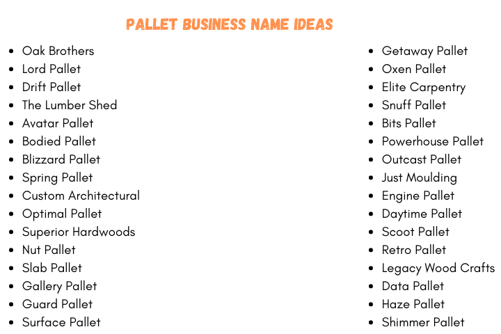 Pallet Business Name Ideas