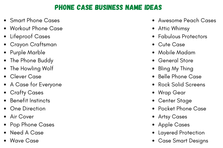 Phone Case Business Name Ideas