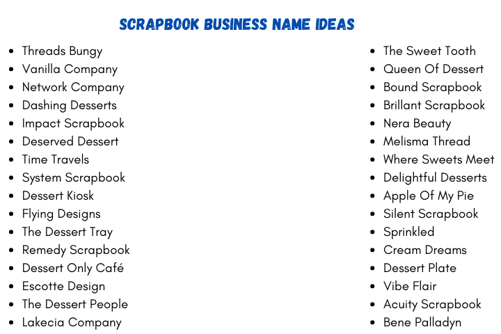 Scrapbook Business Name Ideas