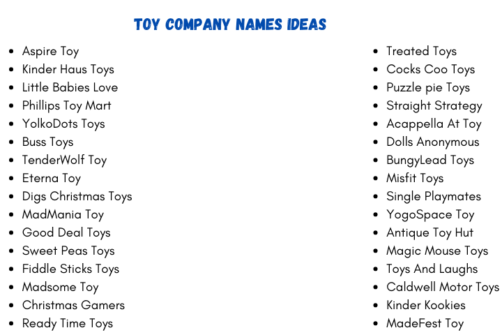 Toy Company Names Ideas