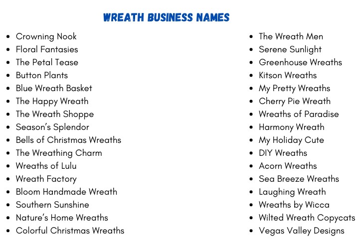 Wreath Business Names