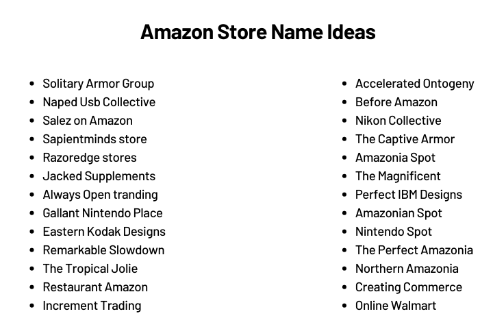 Amazon Store Names Ideas