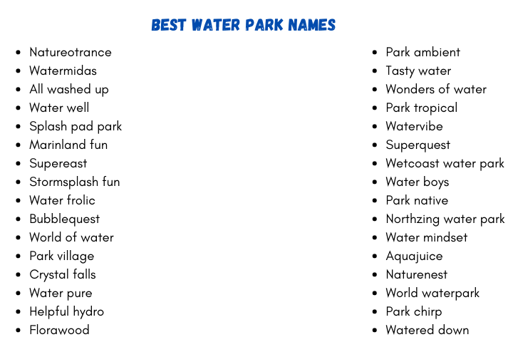 Best Water Park Names