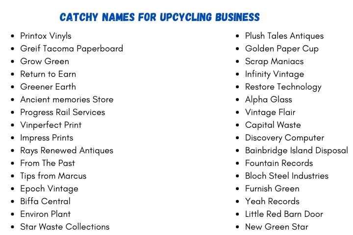 Catchy Names for Upcycling Business