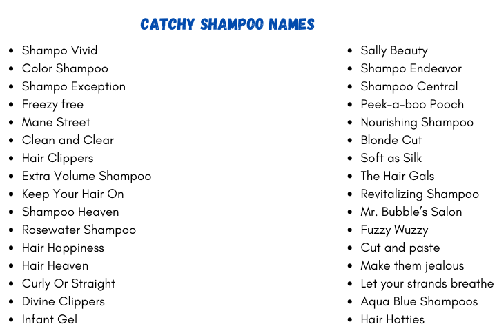 Catchy Shampoo Names