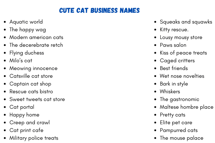Cute Cat Business Names