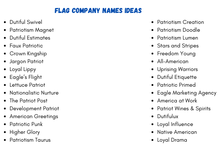 Flag Company Names Ideas