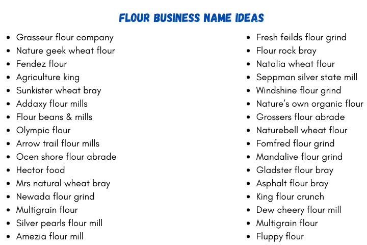 Flour Business Name Ideas