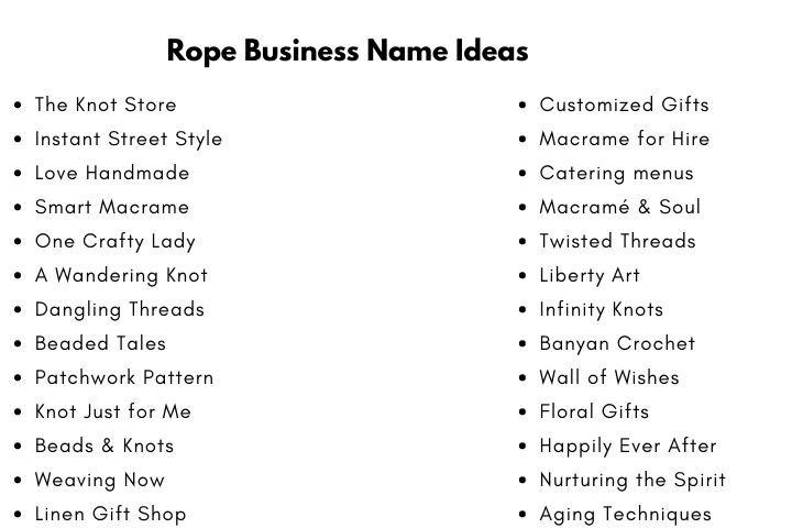 Rope Business Name Ideas