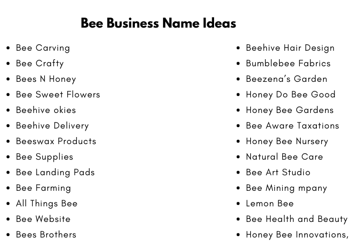 Bee Business Name Ideas