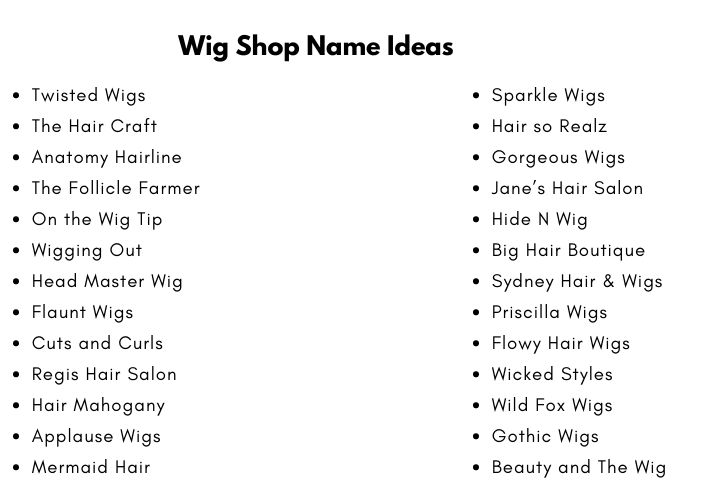 Wig Shop Name Ideas