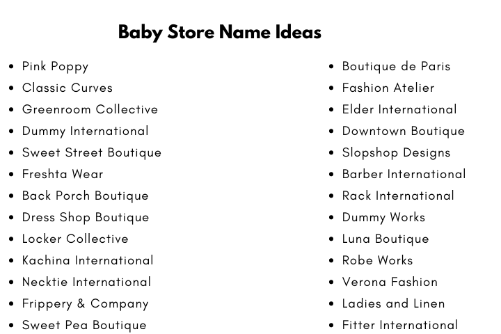 Baby Store Name Ideas