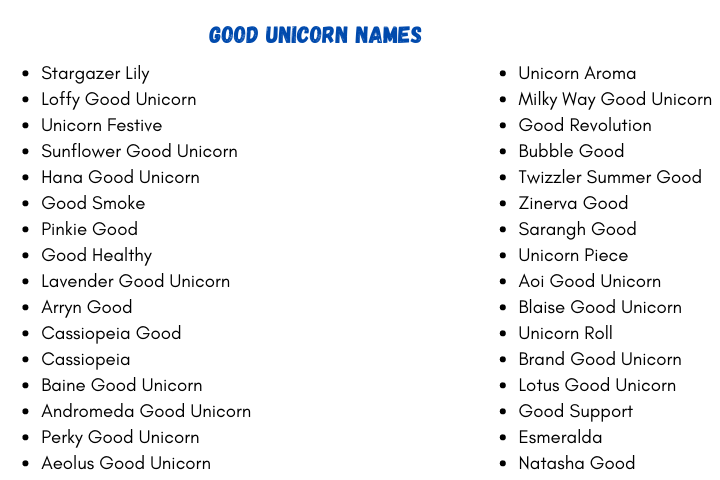 Good Unicorn Names