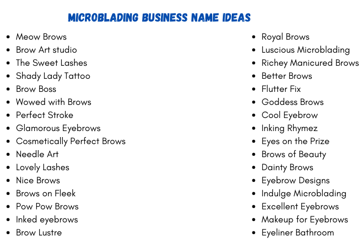 Microblading Business Name Ideas