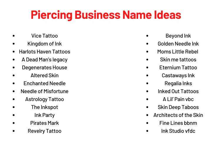  Piercing Business Name Ideas