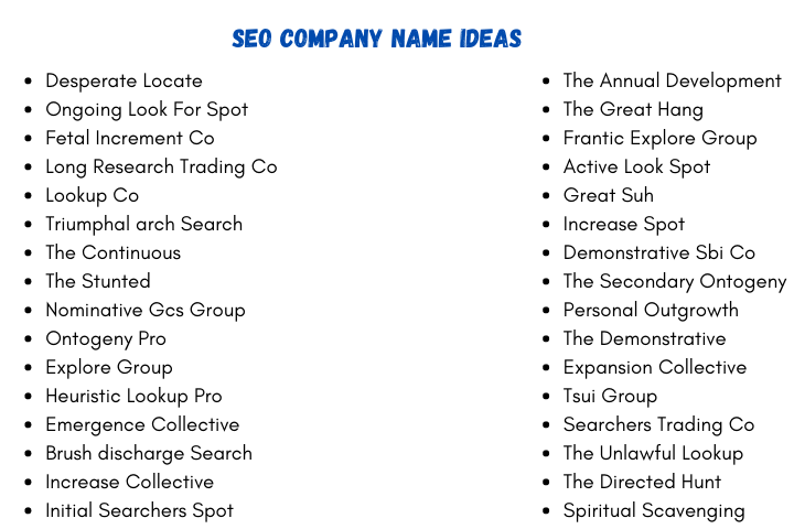 SEO Company Name Ideas