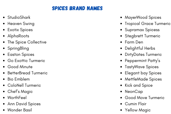 Spices Brand Names