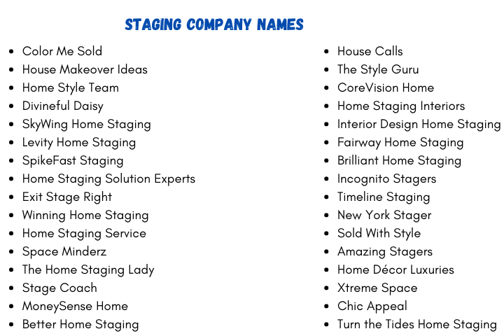 Staging Company Names