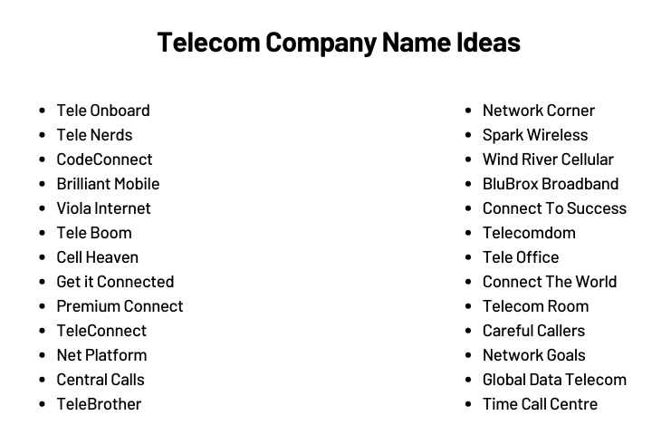 Telecom Company Name Ideas
