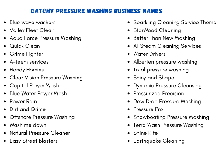 Catchy Pressure Washing Business Names