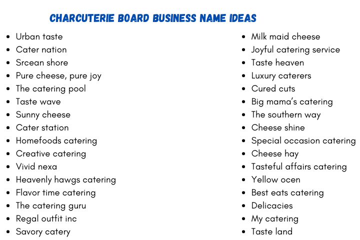 Charcuterie Board Business Name Ideas