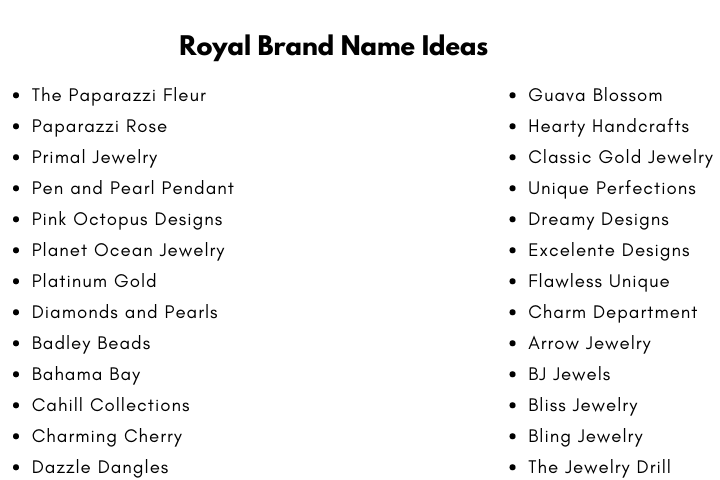 Royal Brand Name Ideas
