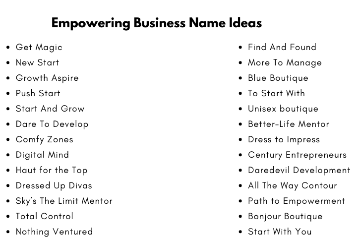 Empowering Business Name Ideas