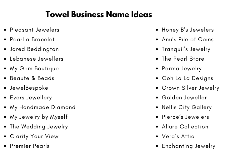Towel Business Name Ideas